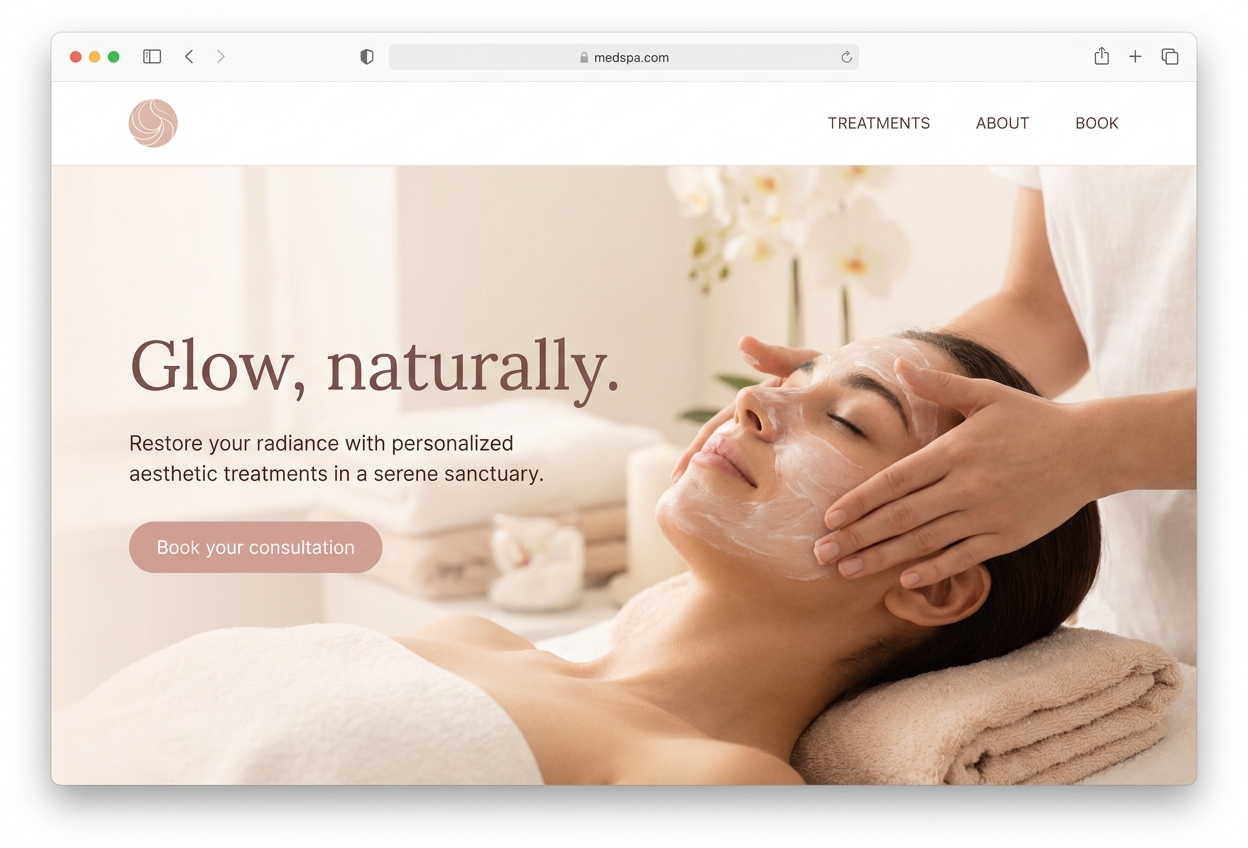 A med spa website concept.
