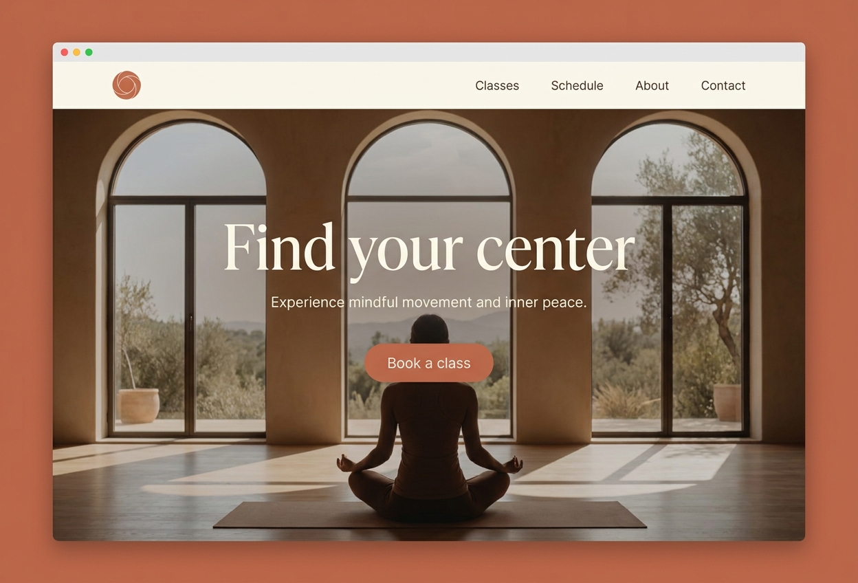 A yoga studio website concept.